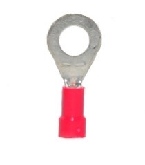Vinyl Insulated Closed Ring Terminal, 22-16 AWG, Bolt 1/4&quot;