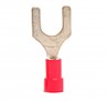 Vinyl Insulated Fork/Spade Terminal, 22-16 AWG, Bolt 1/4&quot;