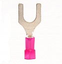 Nylon Insulated Fork/Spade Terminal, 22-18 AWG, Bolt 1/4&quot;
