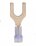 Nylon Insulated Fork/Spade Terminal, 16-14 AWG, Bolt 1/4&quot;