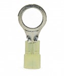 Nylon Insulated Closed Ring Terminal, 12-10 AWG, Bolt 3/8&quot;