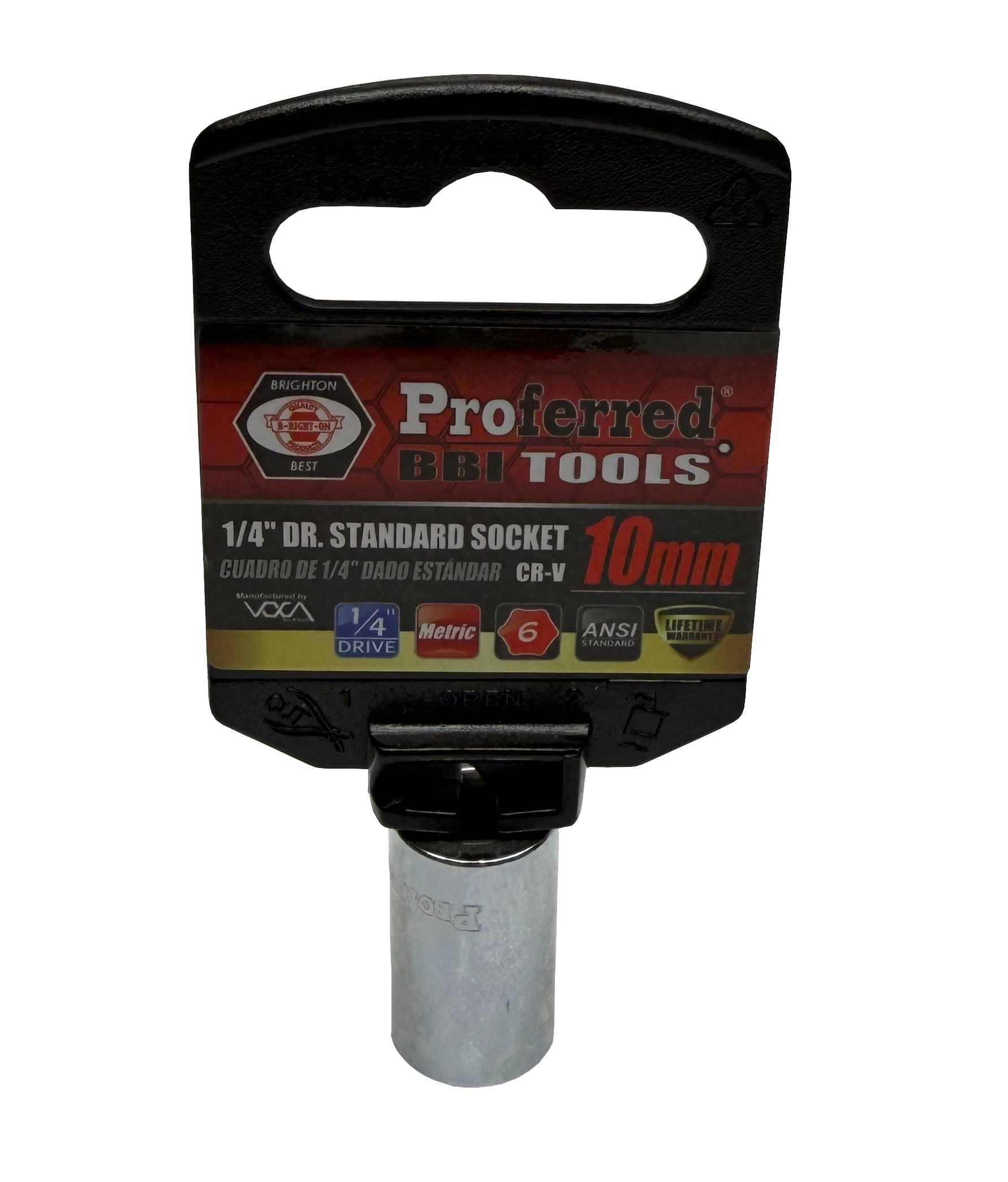 1/4" DRIVE SIZE 10MM SOCKET SIZE 6 POINT