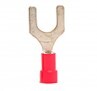Vinyl Insulated Fork/Spade Terminal, 22-16 AWG, Bolt 1/4&quot;