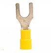 Vinyl Insulated Fork/Spade Terminal, 12-10 AWG, Bolt 1/4&quot;